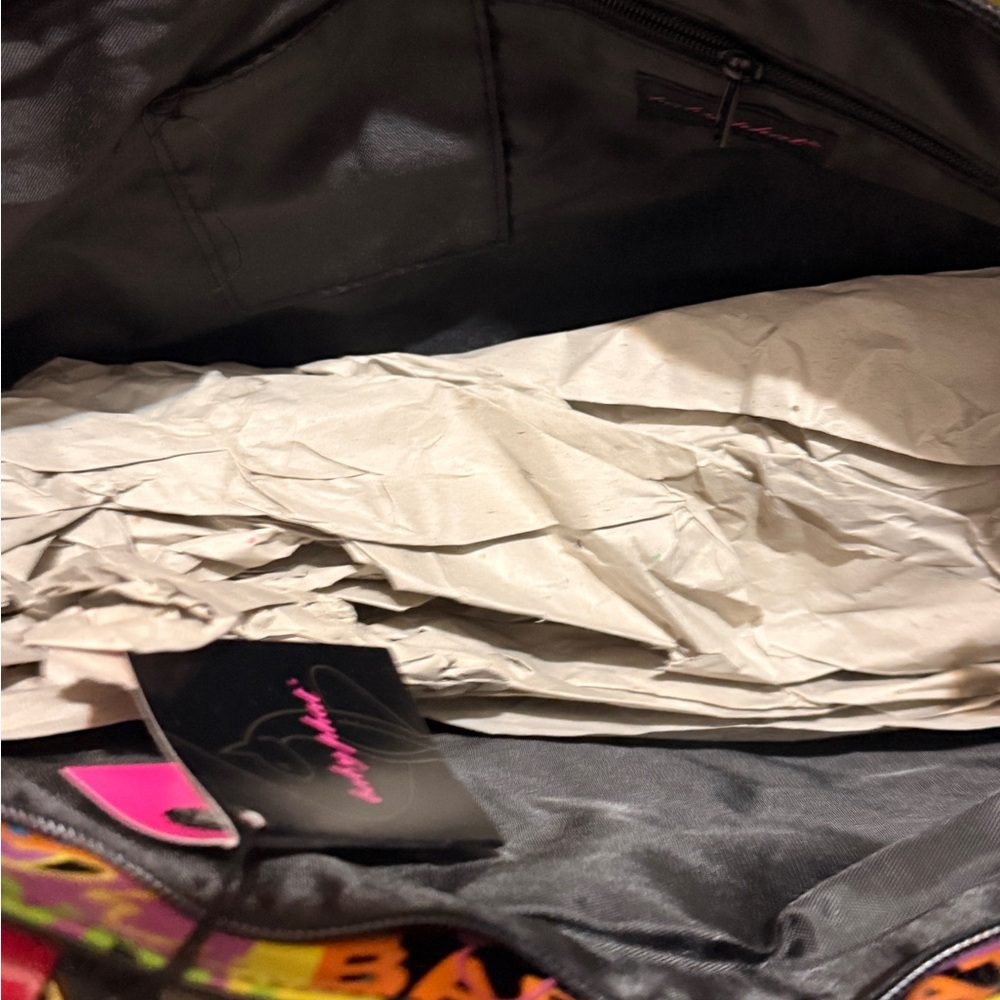 Baby Phat Black Patent Tote and Wallet with Hot Pink Trim & Multicolor Logo - Picture 10 of 16